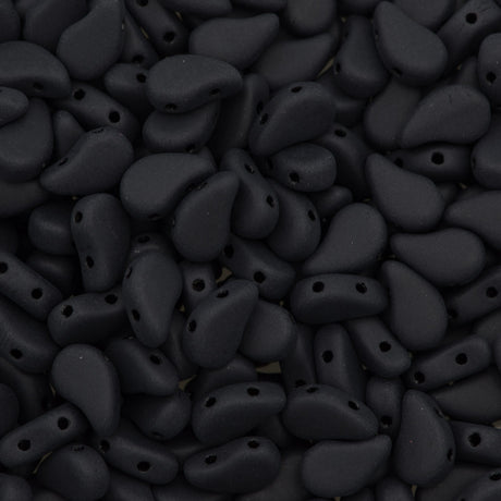 Paisley Duo 8x5mm Two Hole Bead Matte Jet 21g Tube (23980M)