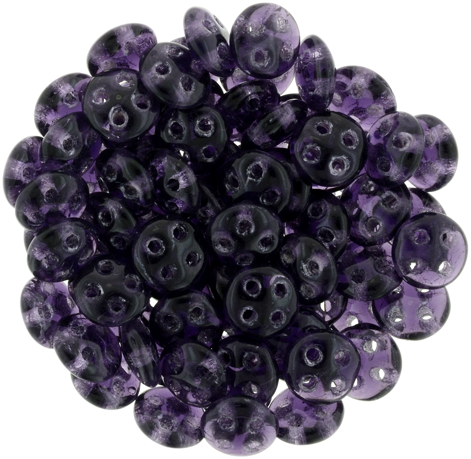 CzechMates 6mm Four Hole QuadraLentil Tanzanite Beads 15g (20510)