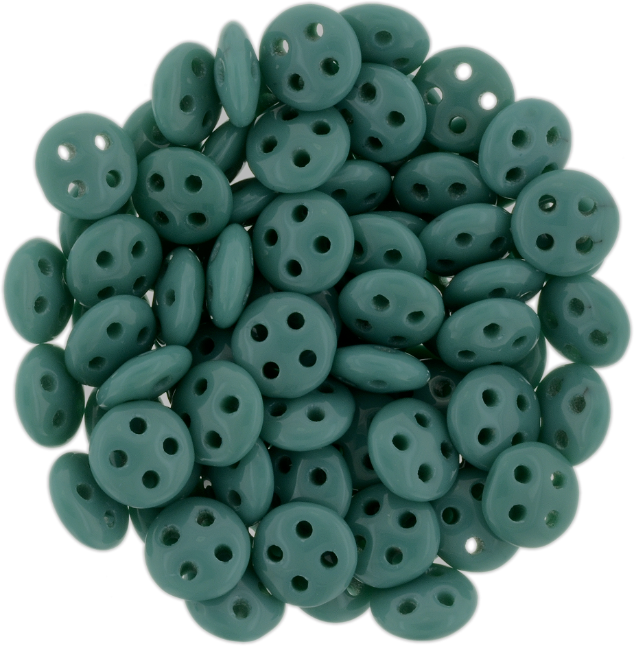 CzechMates 6mm Four Hole QuadraLentil Dark Turquoise Beads 15g (63150)