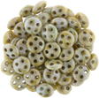 CzechMates 6mm Four Hole QuadraLentil Opaque Ultra Green Luster Beads 15g (65455P)