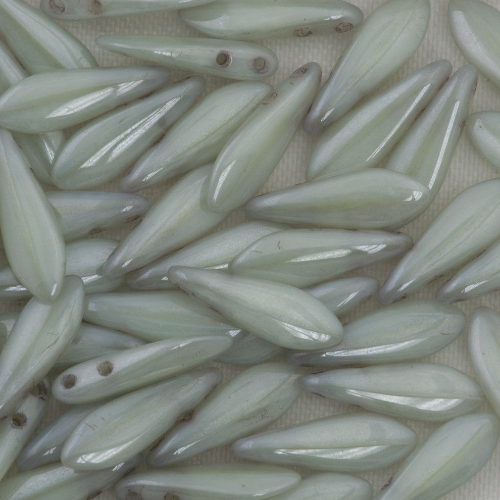 50 CzechMates 5x16mm Two Hole Dagger Opaline Milky Jonquil Beads (81000F)