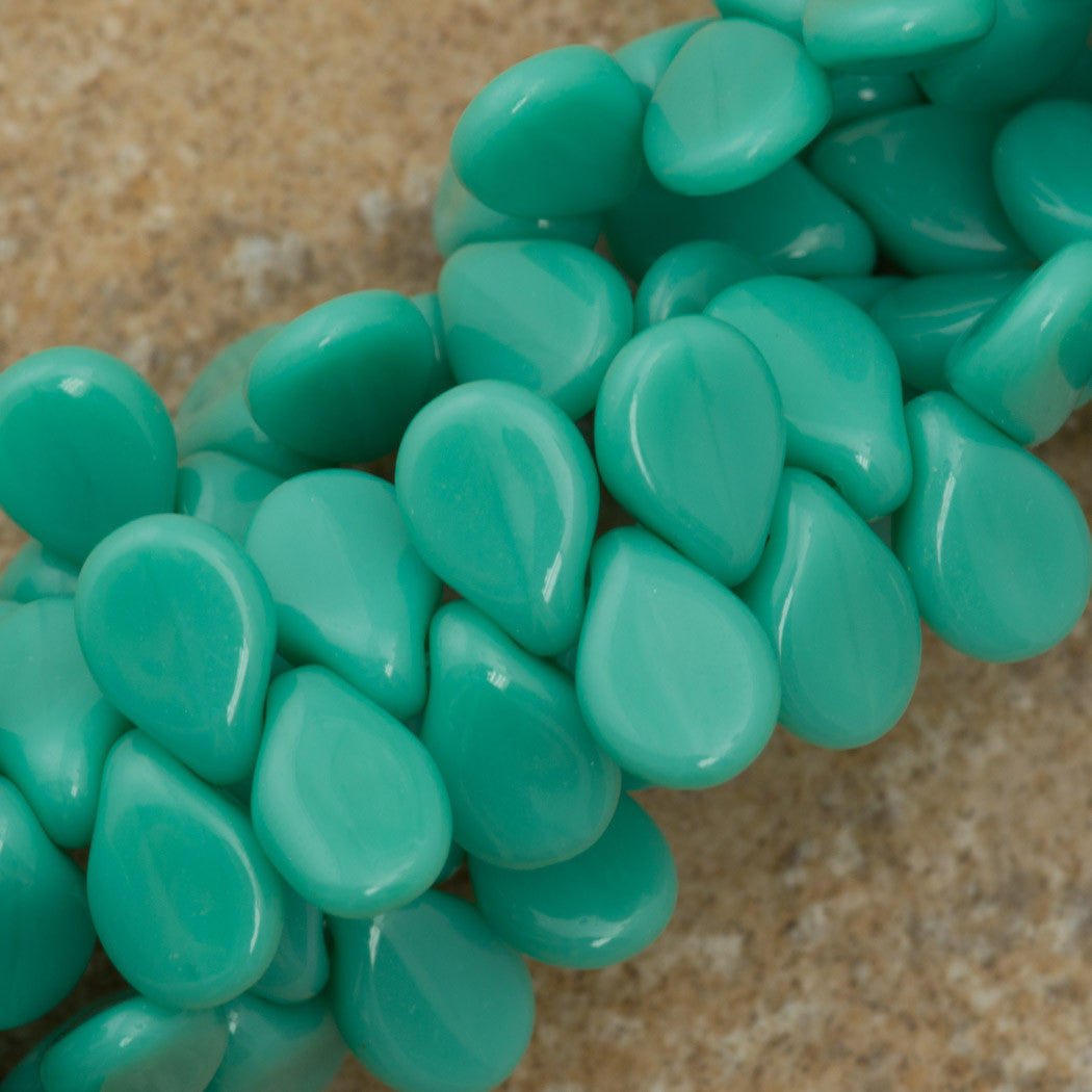 65 Preciosa Pip Opaque Turquoise Beads (63130)