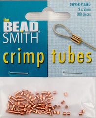 BeadSmith Copper Plated 2x2mm Crimp Tube Beads