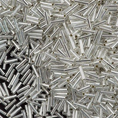 Miyuki 6mm Bugle Bead Silver Lined Crystal 5-inch Tube (1)