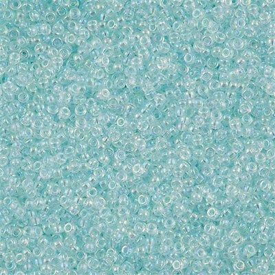 Miyuki Round Seed Bead 15/0 Transparent Pale Aqua AB 2-inch Tube (2212)