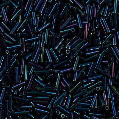 Miyuki 6mm Bugle Bead Metallic Blue AB 5-inch Tube (452)