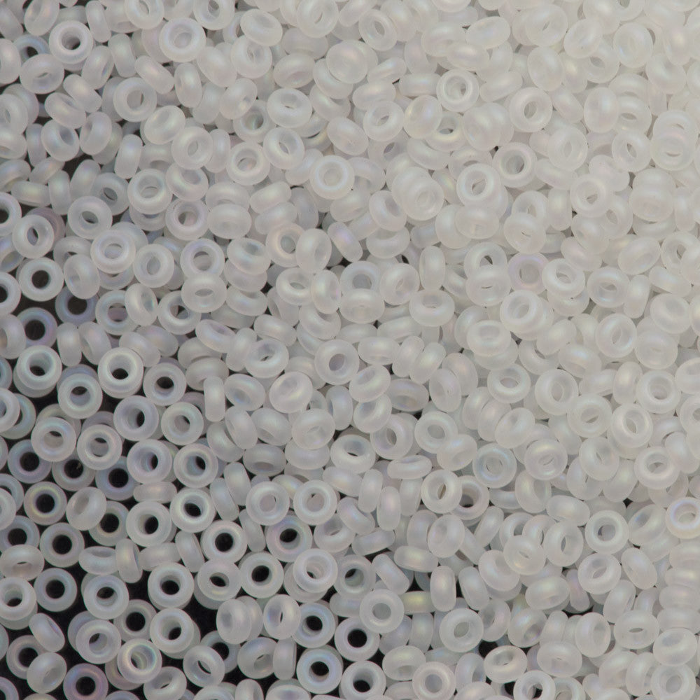 Toho Demi Round 11/0 Transparent Matte Crystal AB 8g Tube (161F)