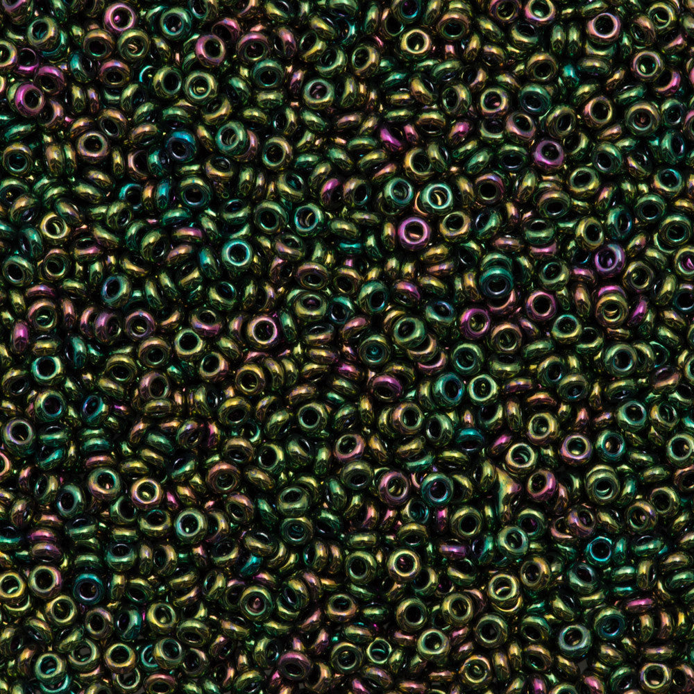 Toho Demi Round 8/0 Higher Metallic Olivine Iris 8g Tube (508)