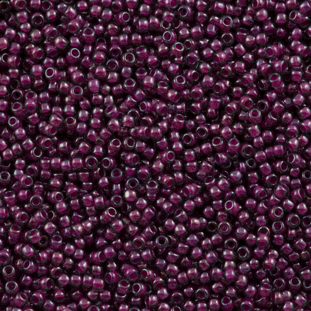 Toho Round Seed Bead 15/0 Inside Color Lined Grey Magenta 2.5-inch Tube (1076)