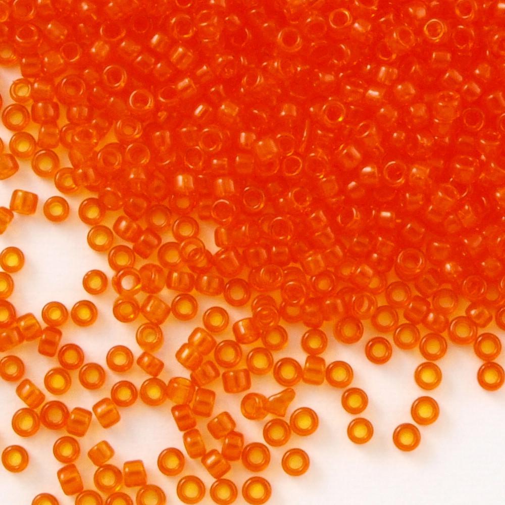 50g Toho Round Seed Bead 11/0 Transparent Medium Orange (10B)