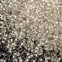 Toho Round Seed Bead 11/0 Transparent Silver Lined Crystal 2.5-inch Tube (21)