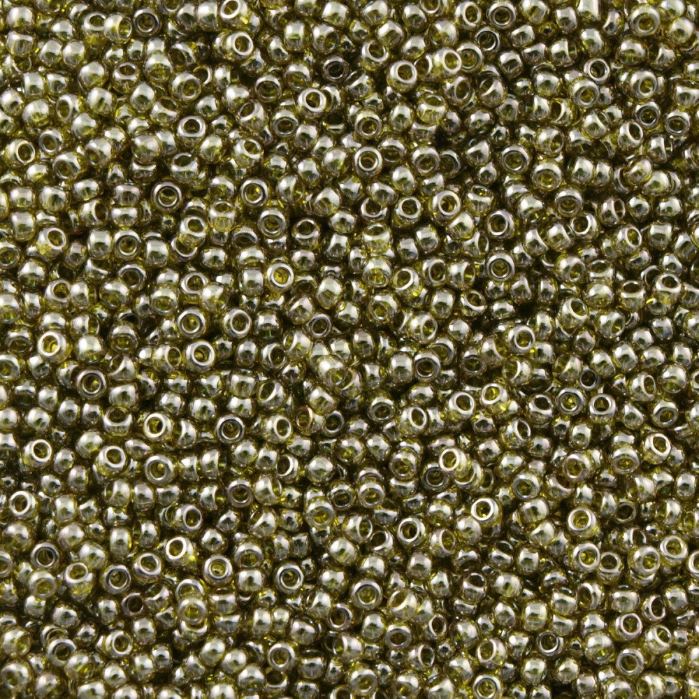 Toho Round Seed Bead 11/0 Gold Luster Green Tea 2.5-inch Tube (457)