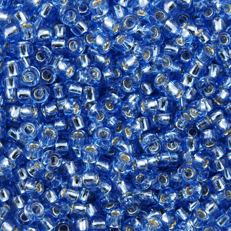 50g Toho Round Seed Bead 6/0 Silver Lined Light Blue (33)