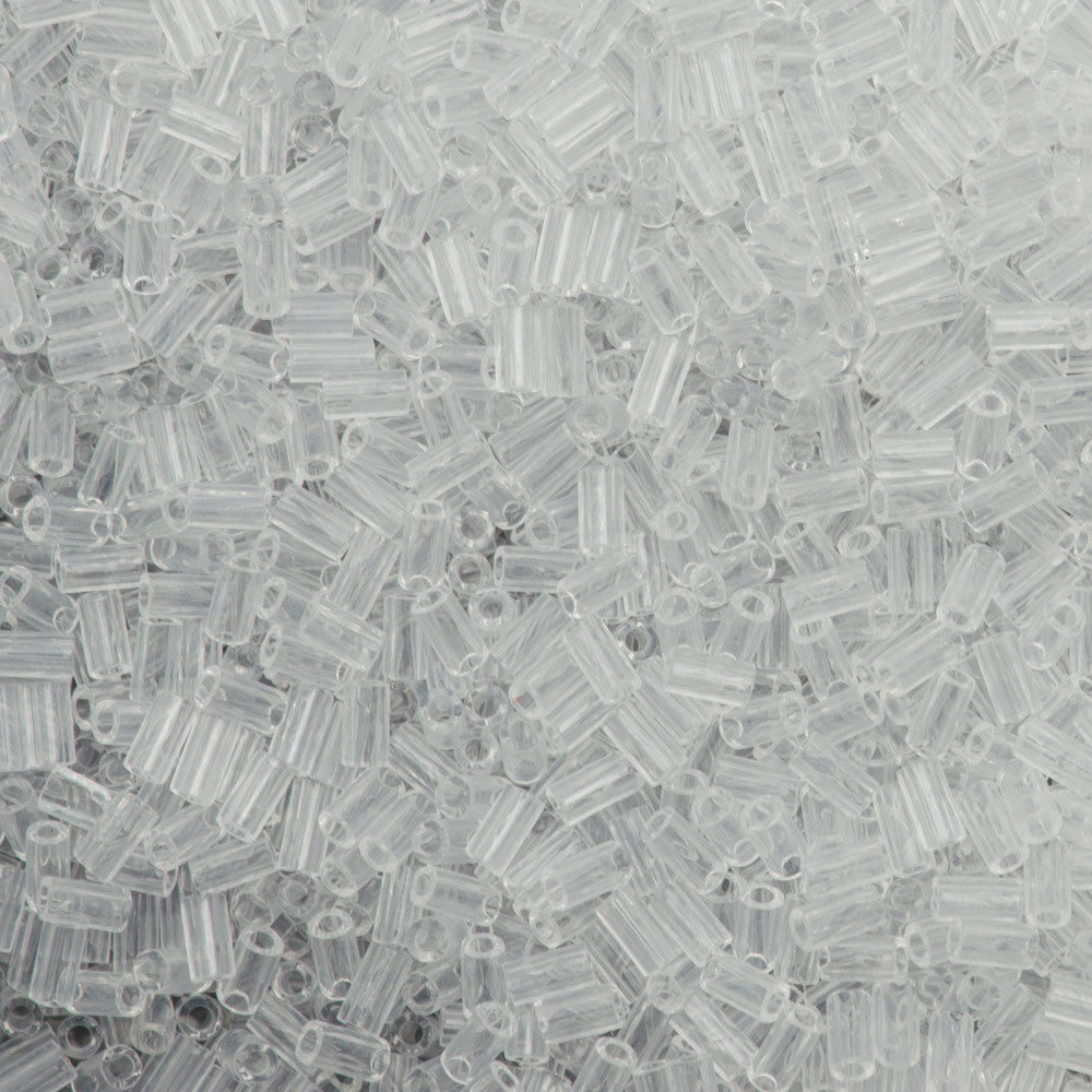 Toho 3mm Bugle Bead Transparent Crystal 2.5-inch Tube (1)