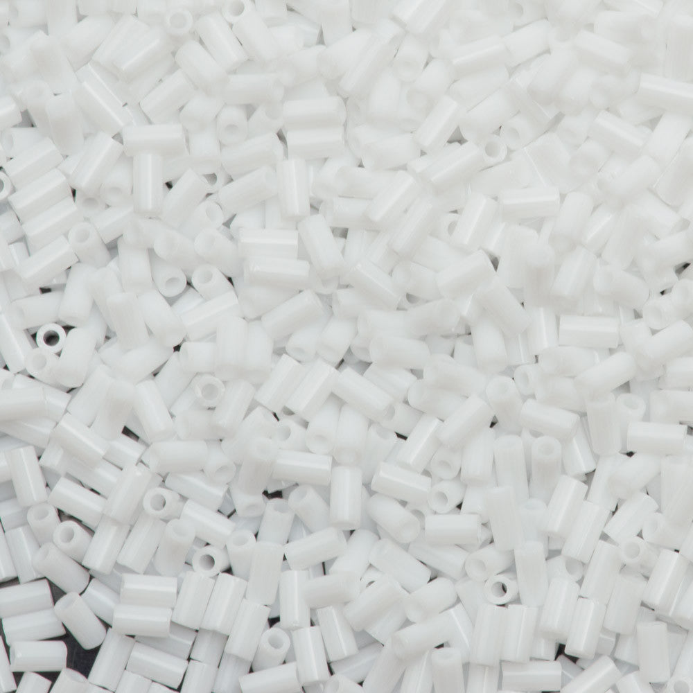 Toho 3mm Bugle Bead Opaque White 2.5-inch Tube (41)