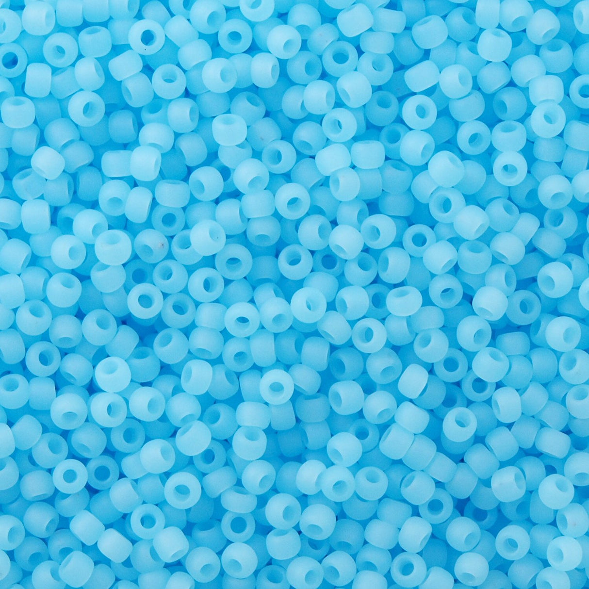 50g Toho Round Seed Bead 11/0 Transparent Ceylon Matte Pastel Blue (143F)