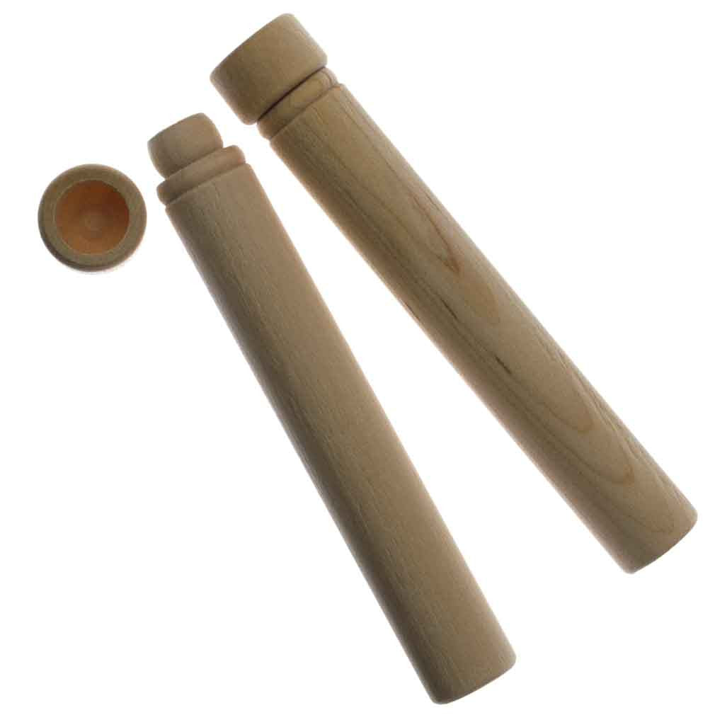 Two Wood Needle Cases 3.5x0.5 inches