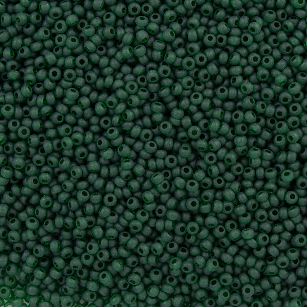 Czech Seed Bead 10/0 Transparent Dark Green Matte (50060M)