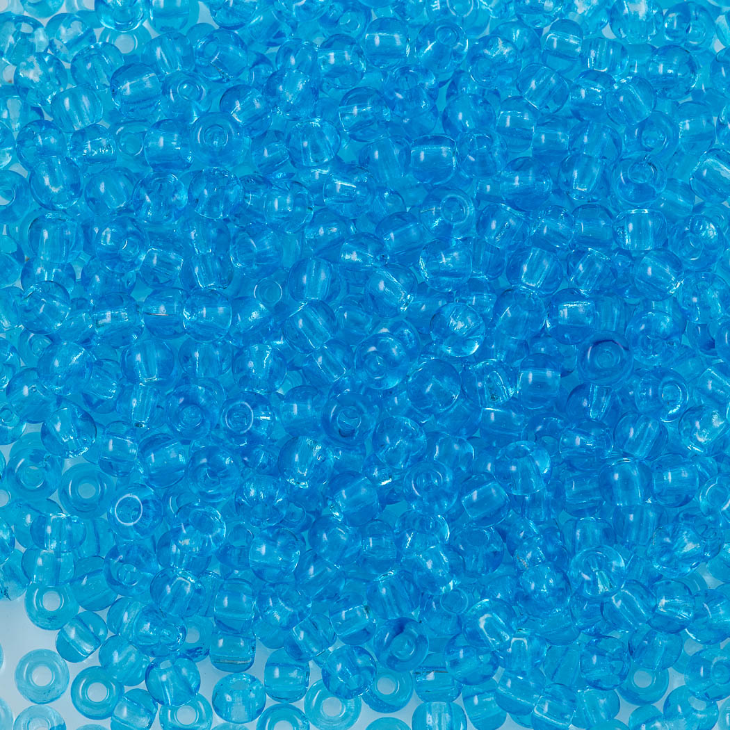 50g Czech Seed Bead 10/0 Transparent Aqua (60010)
