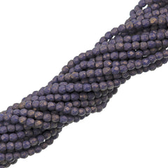 100 Czech Fire Polished 2mm Round Bead Pacifica Elderberry (10030PS)