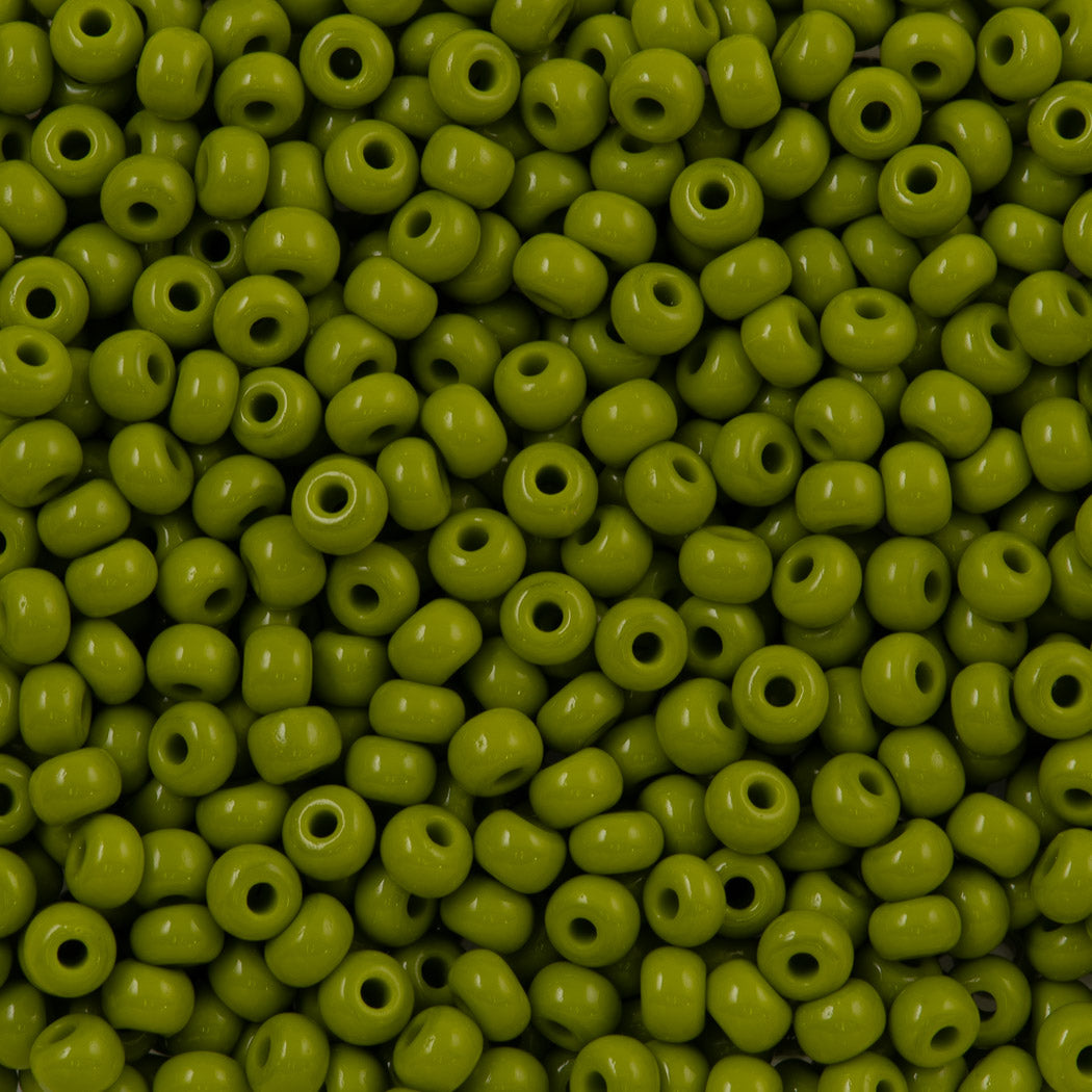 Czech Seed Bead 6/0 Opaque Dark Jade 2-inch Tube (53270)