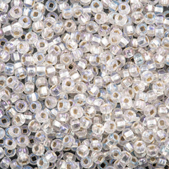 Czech Seed Bead 6/0 Crystal Silver Lined AB 2-inch Tube (78109)