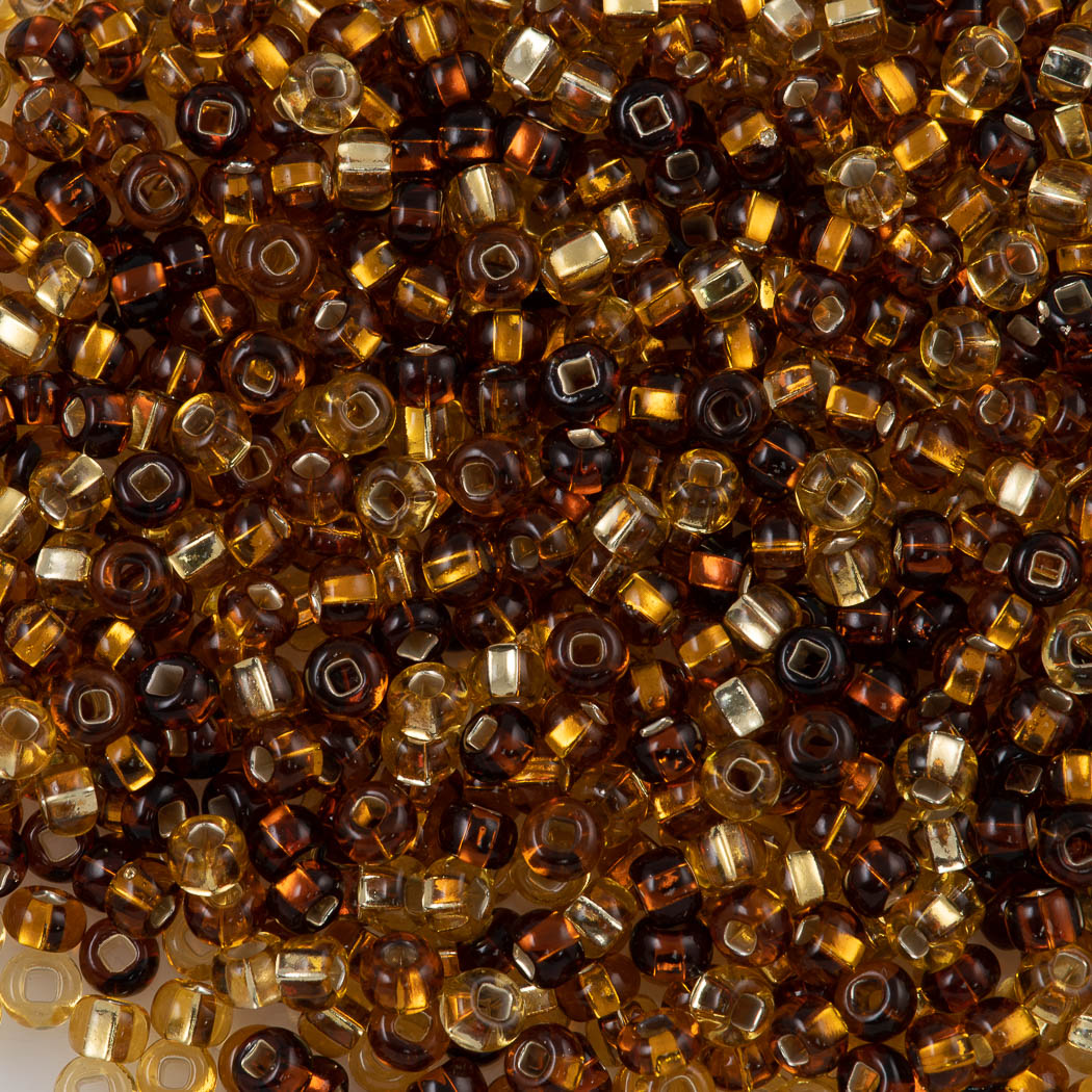 Czech Seed Bead 6/0 Topaz Silver Lined Mix 50g (MIX29)