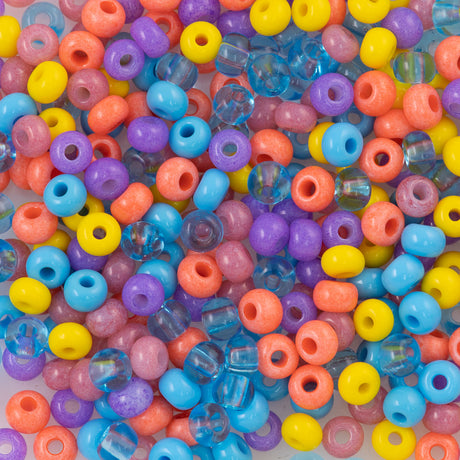 Czech Seed Bead 6/0 Topaz Silver Lined Mix 2-inch Tube (MIX29)