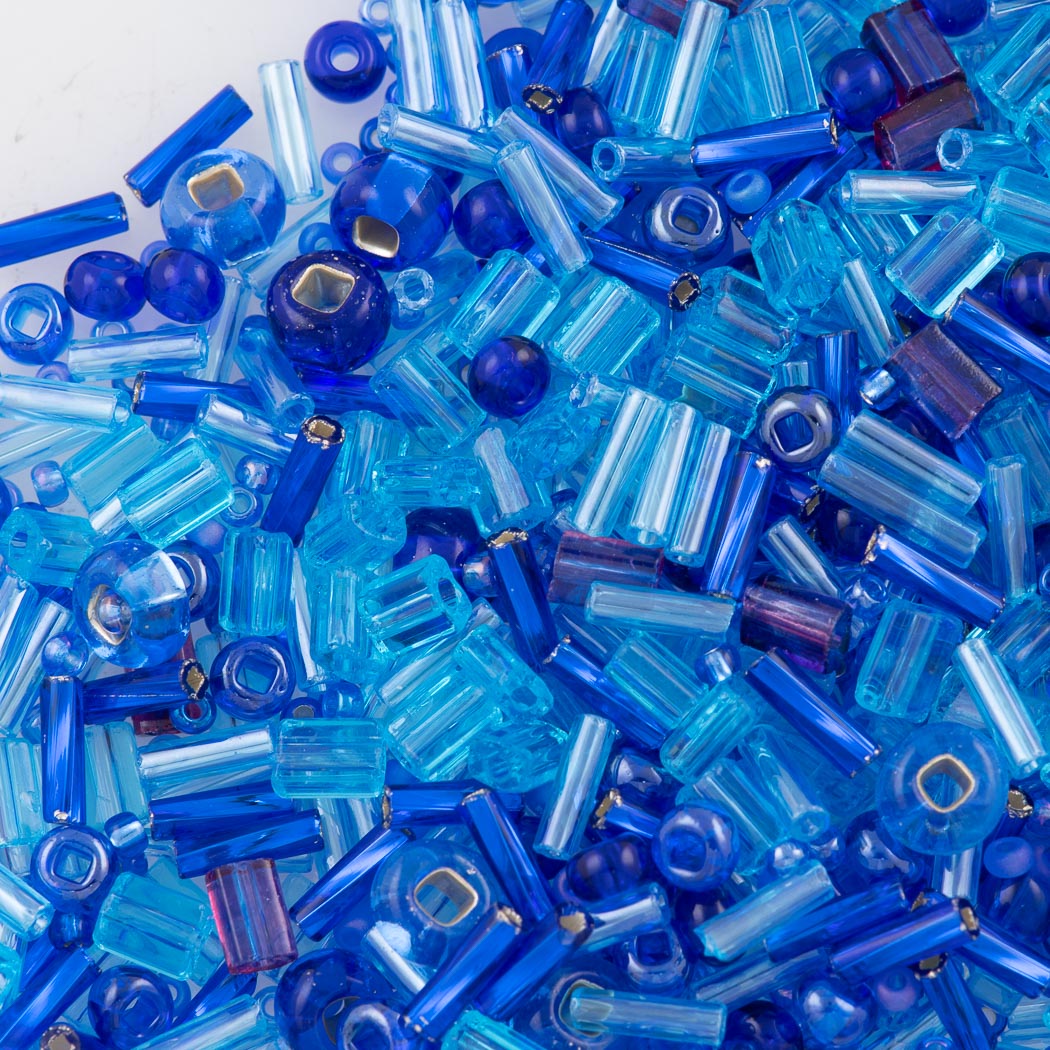 Czech Seed Bead Assorted Sapphire Mix 20g Tube