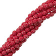 40 Fire Polish 8mm Ionic Red & White Veins (24610)
