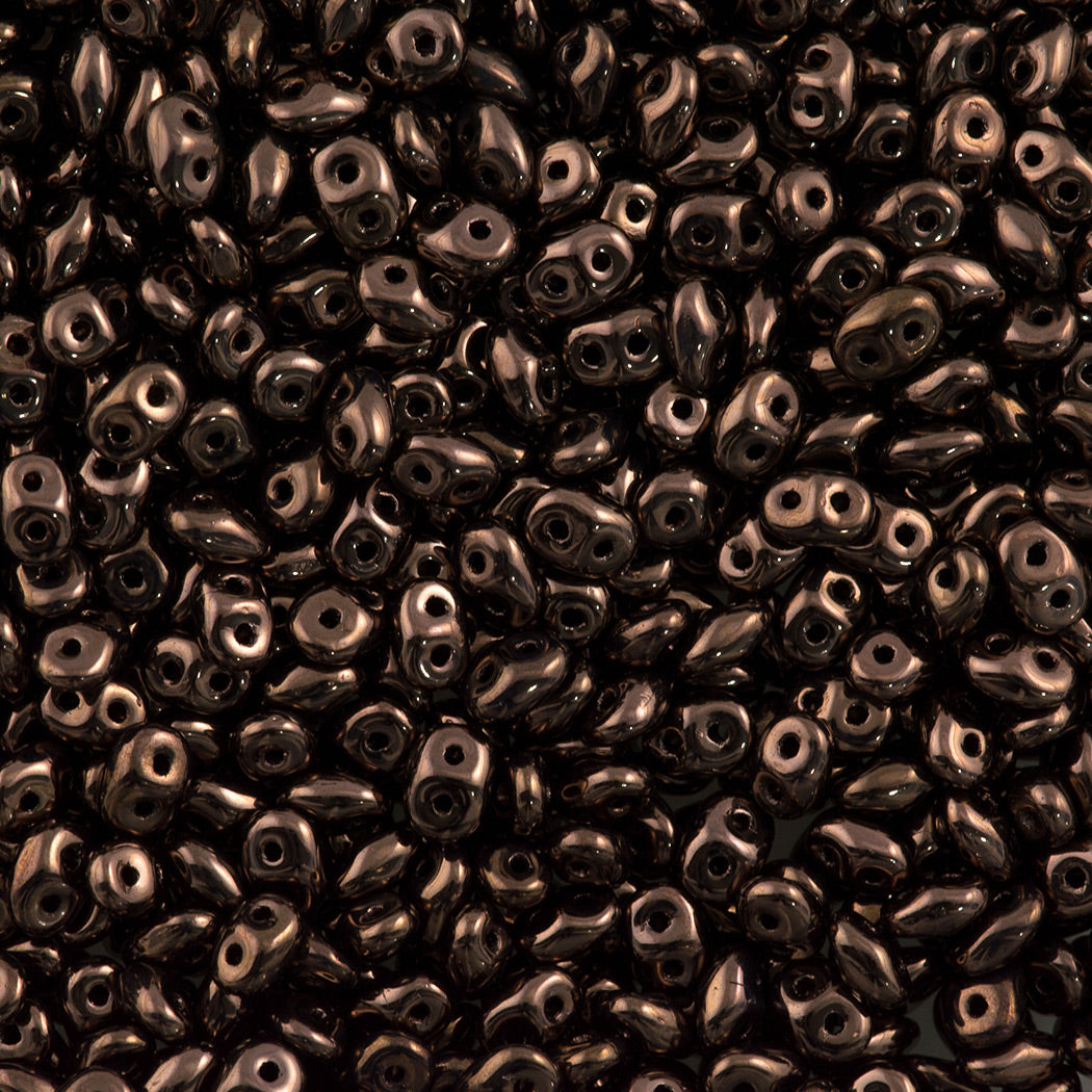 Super Duo 2x5mm Two Hole Beads Dark Bronze (14415)