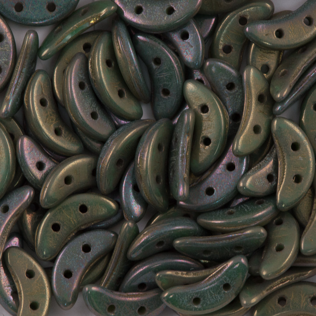 CzechMates 3x10mm Two Hole Crescent Oxidized Bronze Clay Beads (15768)