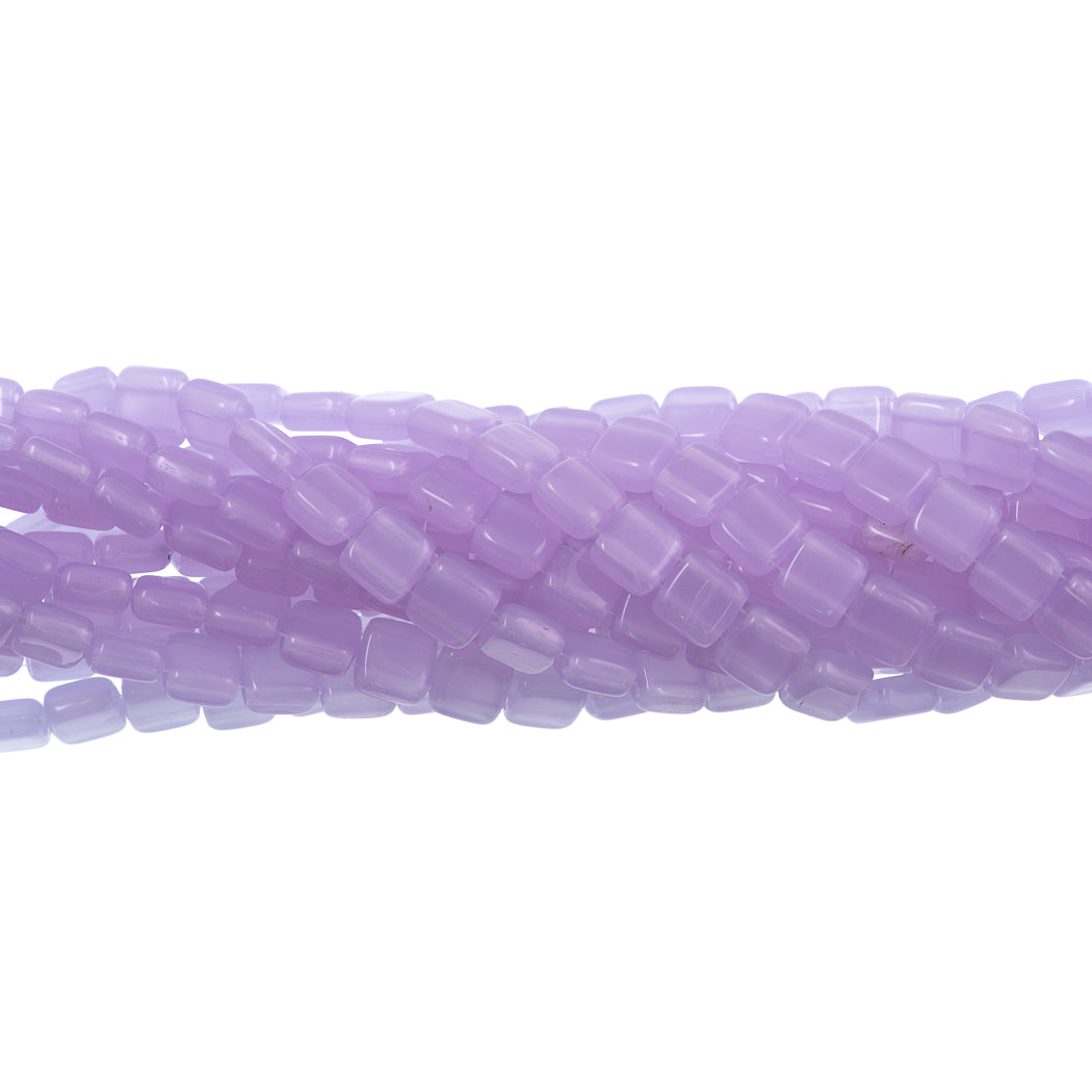 50 CzechMates 6mm Two Hole Tile Beads Milky Alexandrite (22310)