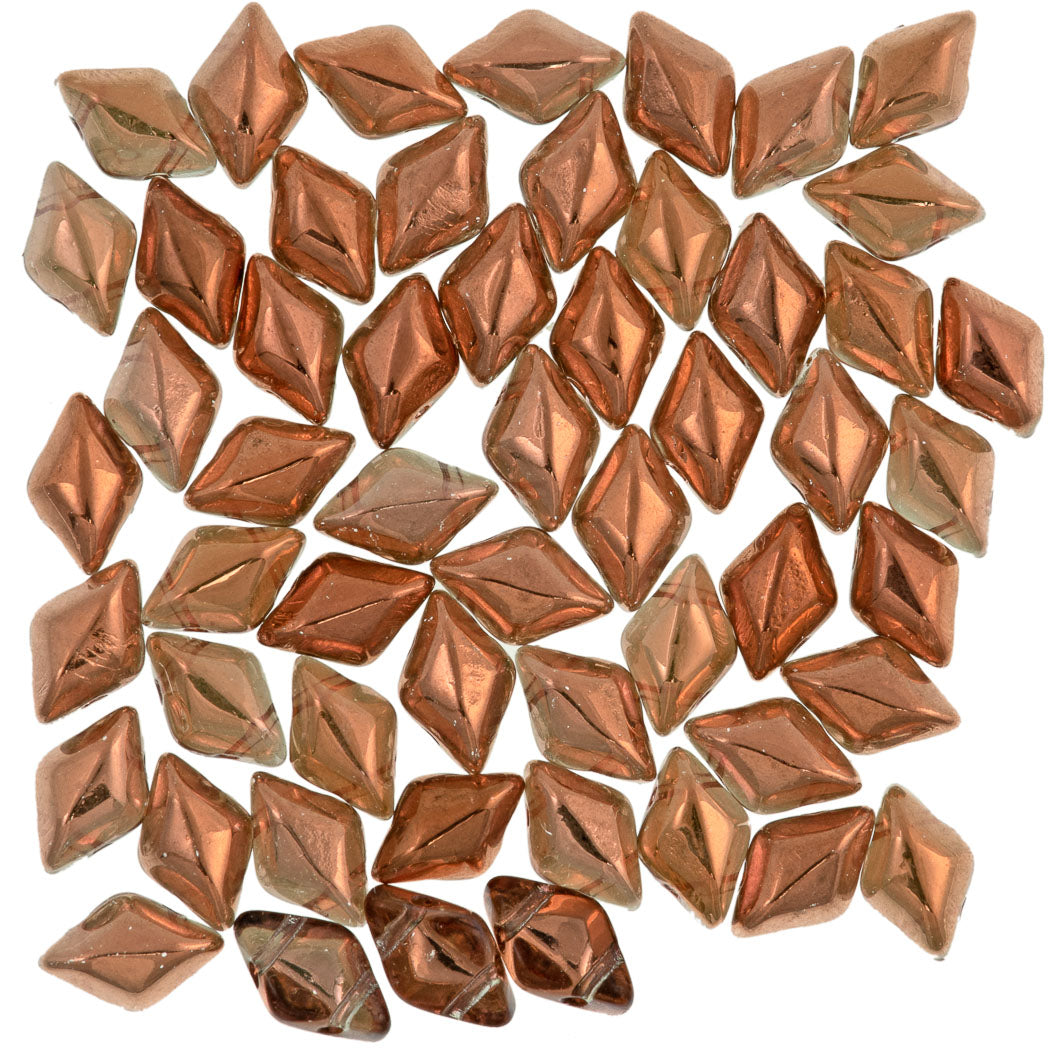 Gemduo Bead 8x5mm Crystal Capri Top Coating Gold 2-Inch Tube (27101)