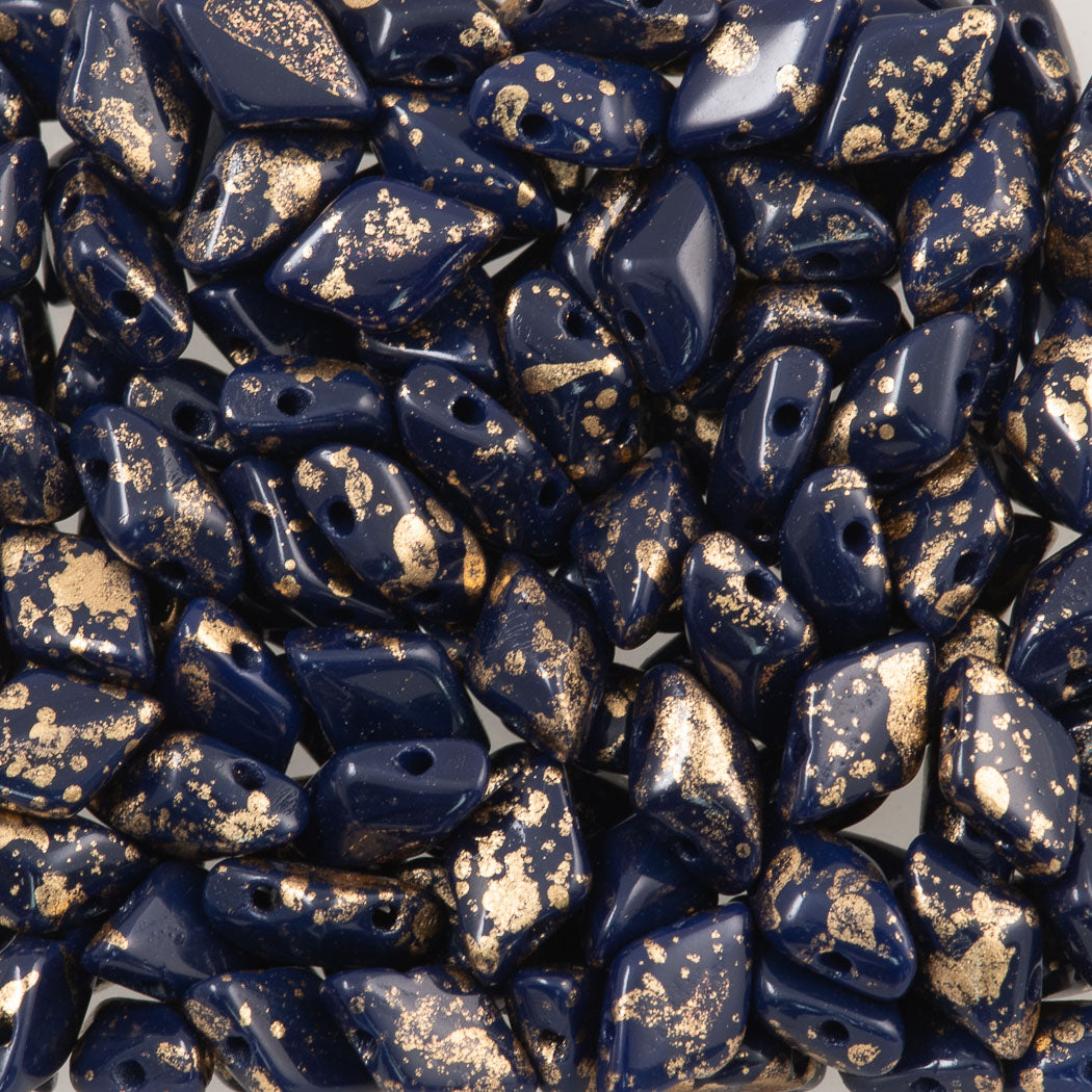 Gemduo 8X5mm Gold Splash Navy Opaque 2-Inch Tube (33400GSP)