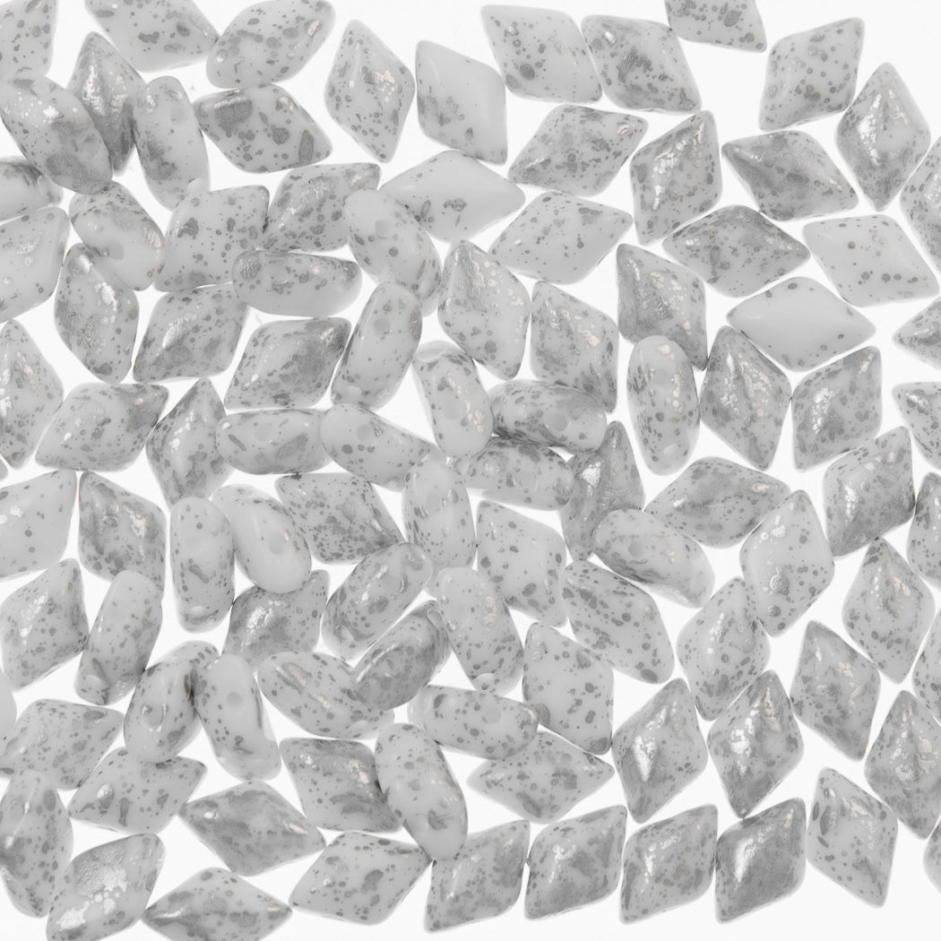 Gemduo Bead 8x5mm Silver Splash Chalk 2-Inch Tube (03000SSP)