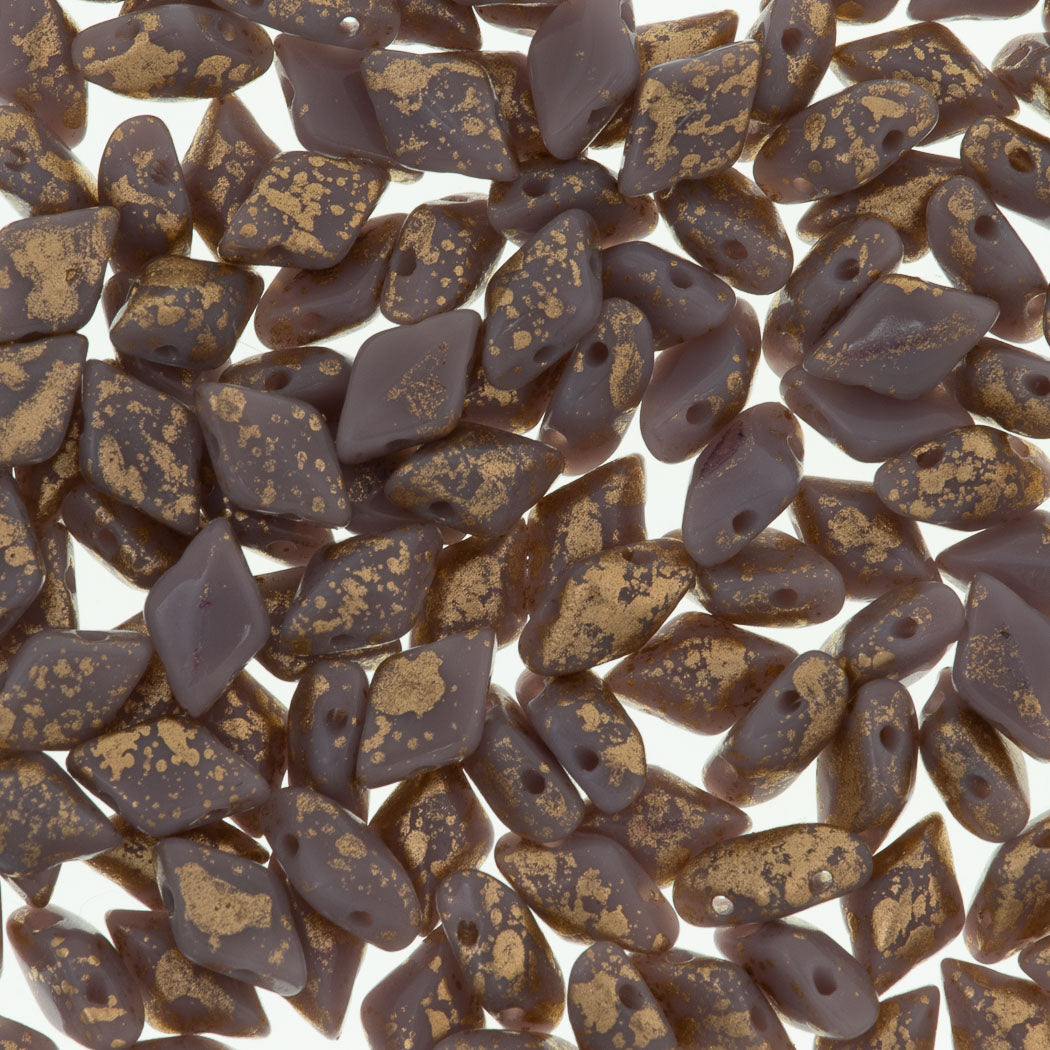 Gemduo Bead 8x5mm Gold Splash Purple Opaque 2-Inch Tube (23020GSP)