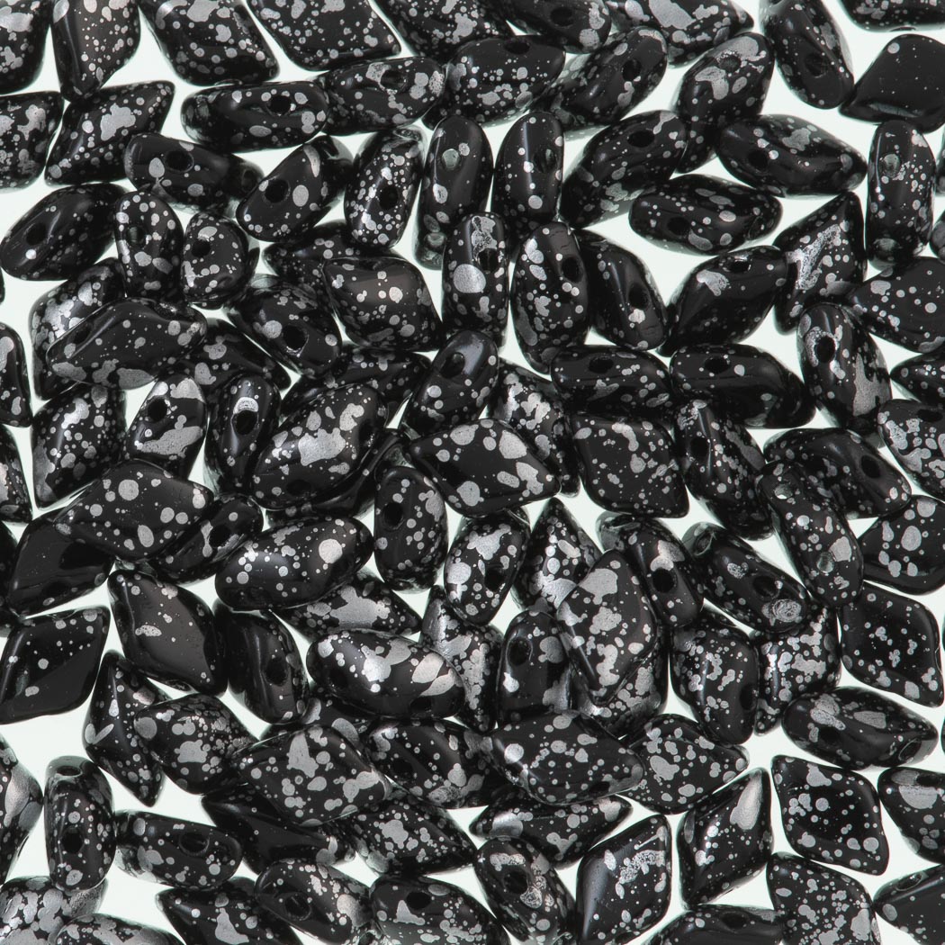 Gemduo Bead 8x5mm Silver Splash Jet 2-Inch Tube (23980SSP)