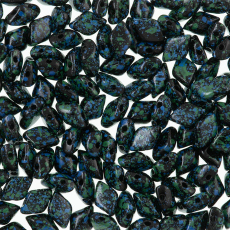 Gemduo Bead 8x5mm Jet & Blue Confetti 2-Inch Tube (24404)