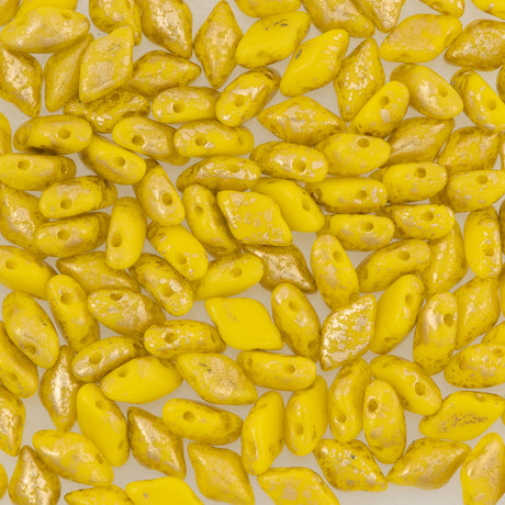 Gemduo Bead 8x5mm Gold Splash Lemon Opaque 2-Inch Tube (83120GSP)