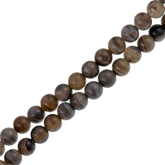 Grey Sardonyx 8mm round beads 16" strand