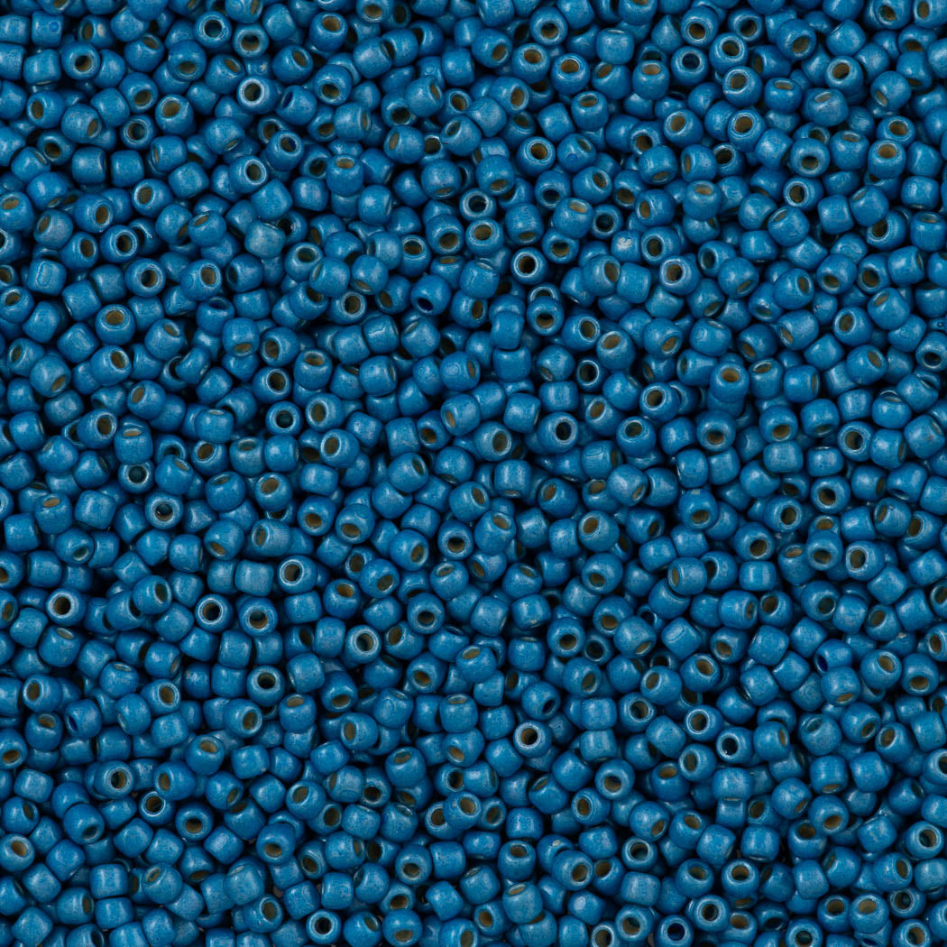 50g Toho Round Seed Bead 11/0 PermaFinish Matte Galvanized Aqua Sky (582PFF)