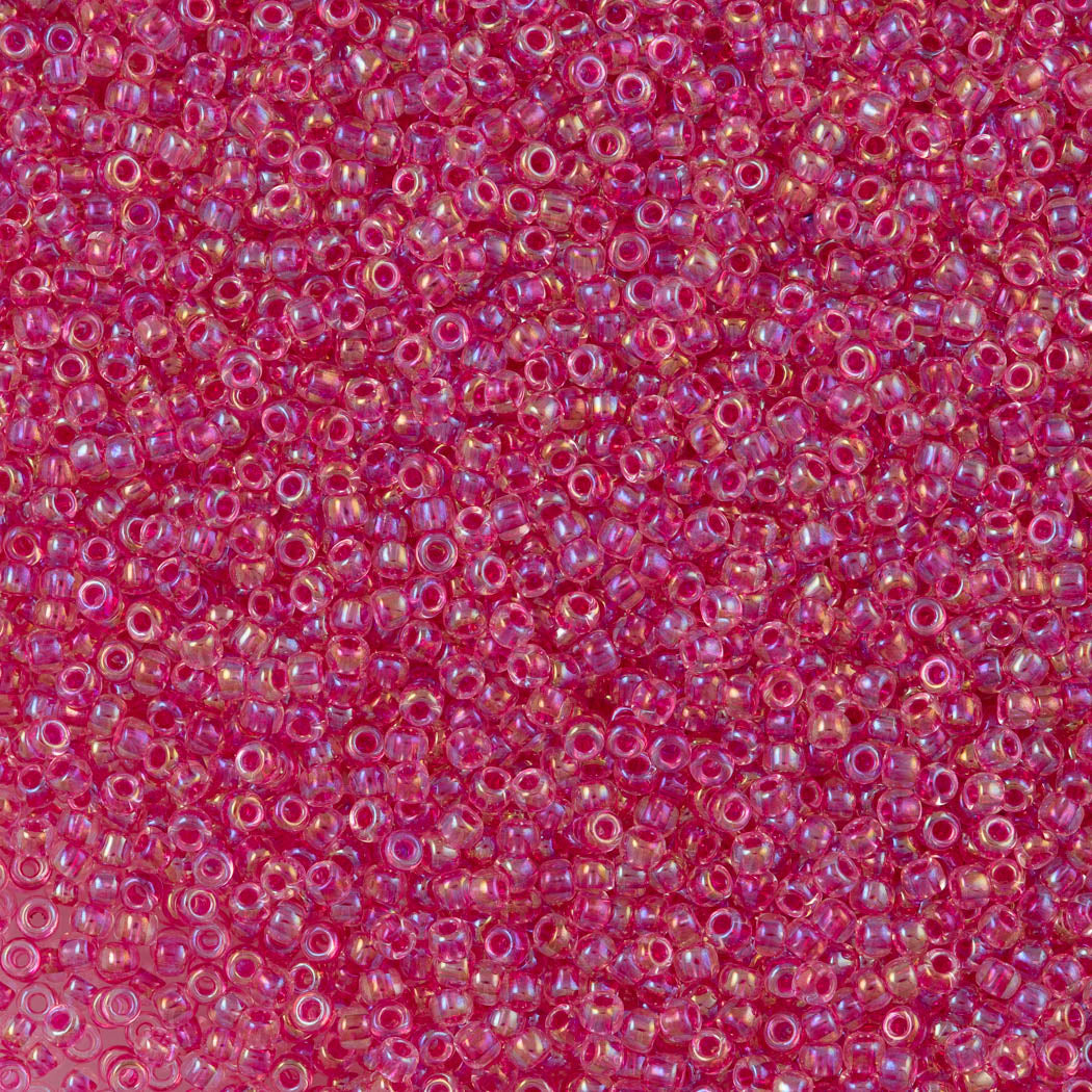 50g Toho Round Seed Bead 11/0 Inside Color Luster Crystal Hot Pink Lined (785)