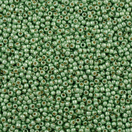 50g Toho Round Seed Bead 6/0 PermaFinish Galvanized Sea Foam (560PF)