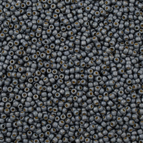50g Toho Round Seed Bead 6/0 PermaFinish Galvanized Matte Blue Slate (565PFF)