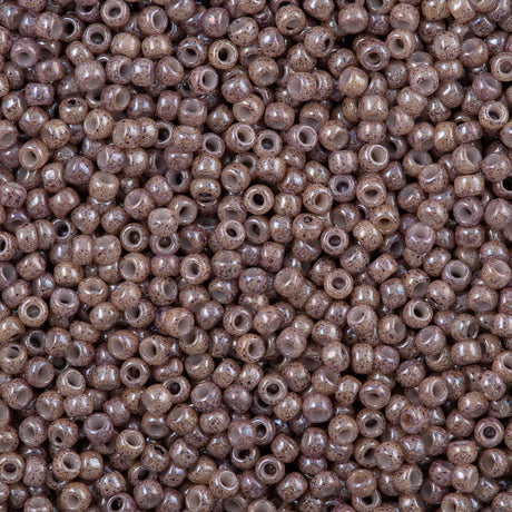 50g Toho Round Seed Bead 8/0 Marbled Opaque Pink Amethyst (1203)