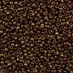 50g Toho Round Seed Bead 8/0 Gilded Marble Brown (1705)