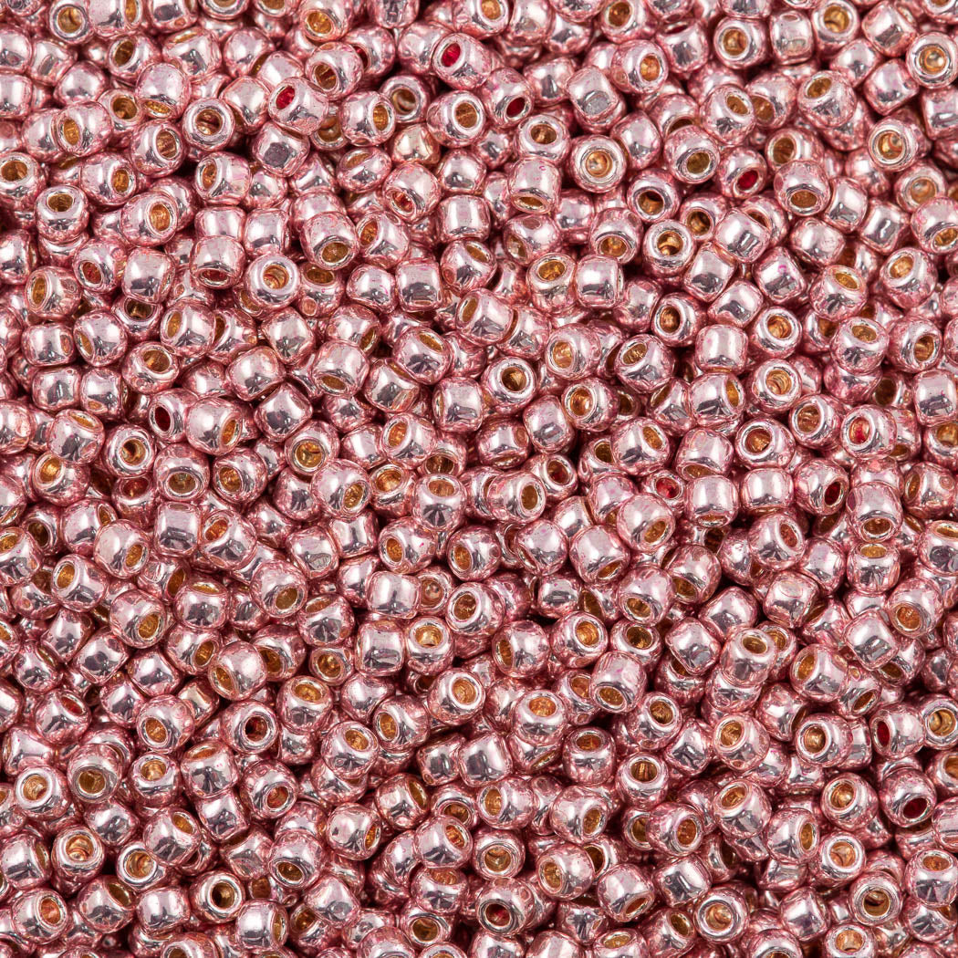 50g Toho Round Seed Bead 8/0 PermaFinish Galvanized Peach Coral (552PF)
