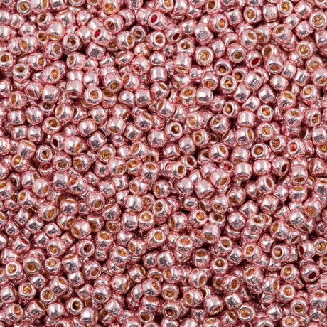 50g Toho Round Seed Bead 8/0 PermaFinish Galvanized Peach Coral (552PF)