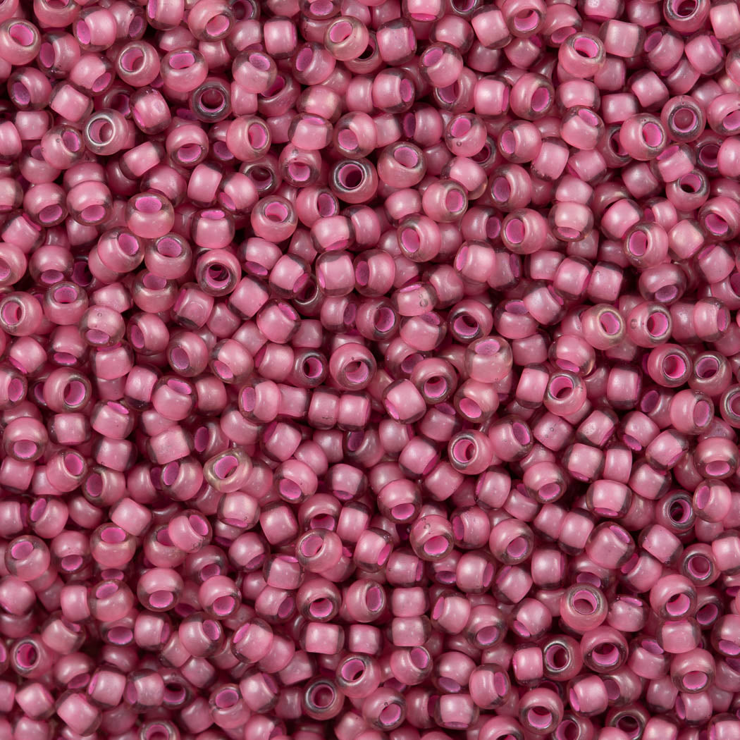 50g Toho Round Seed Bead 8/0 Inside Color Matte Light Amethyst Pink Lined (959F)
